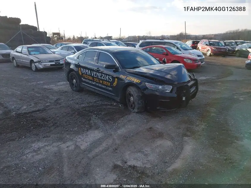 2016 Ford Police Interceptor VIN: 1FAHP2MK4GG126388 Lot: 43800287