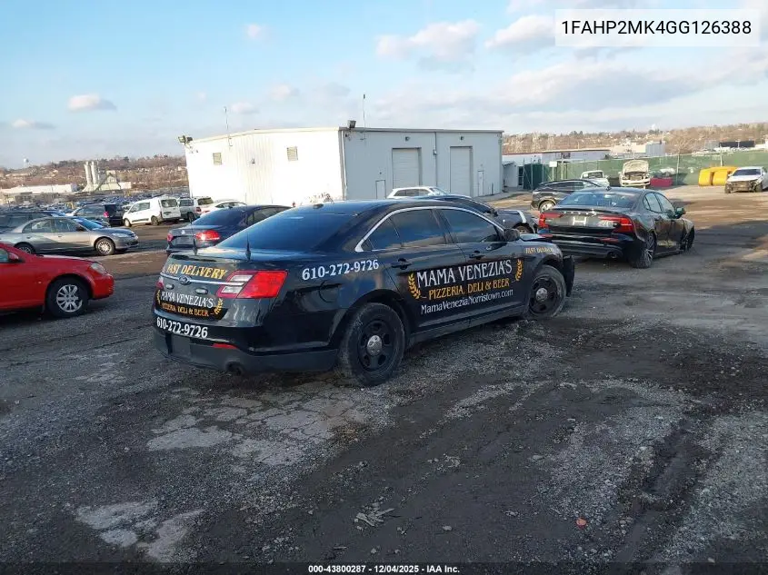 2016 Ford Police Interceptor VIN: 1FAHP2MK4GG126388 Lot: 43800287