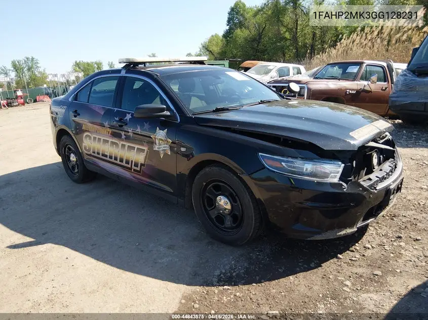 2016 Ford Police Interceptor VIN: 1FAHP2MK3GG128231 Lot: 44843575