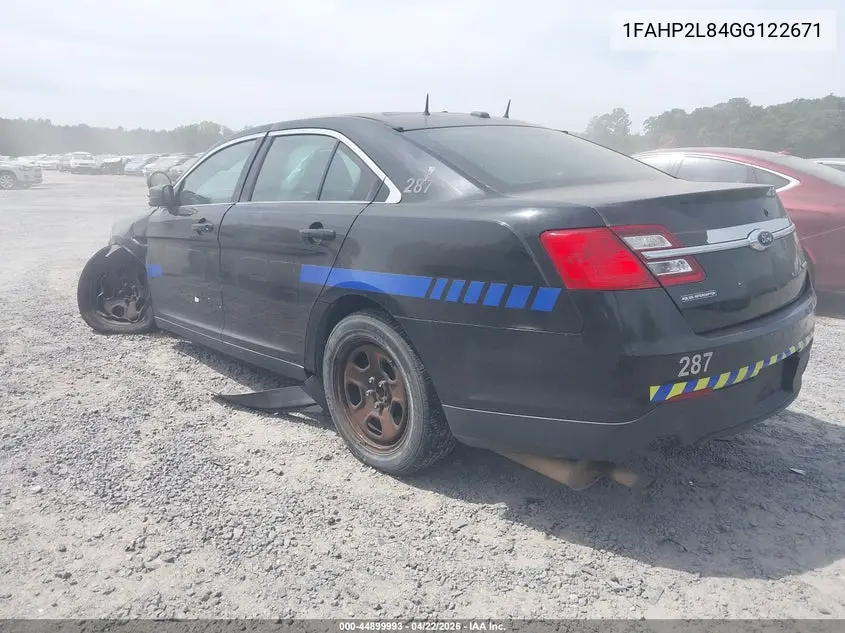 2016 Ford Police Interceptor VIN: 1FAHP2L84GG122671 Lot: 44899993