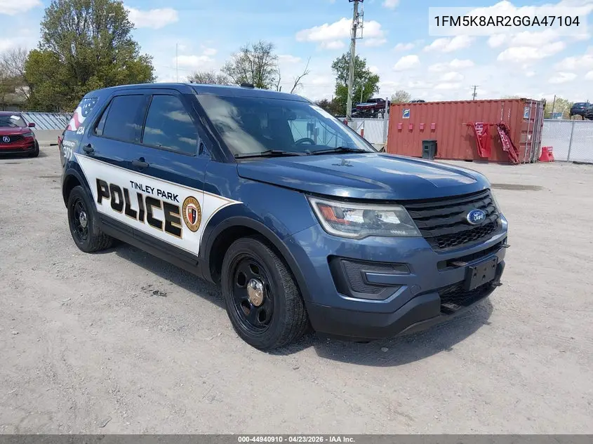 2016 Ford Police Interceptor VIN: 1FM5K8AR2GGA47104 Lot: 44940910