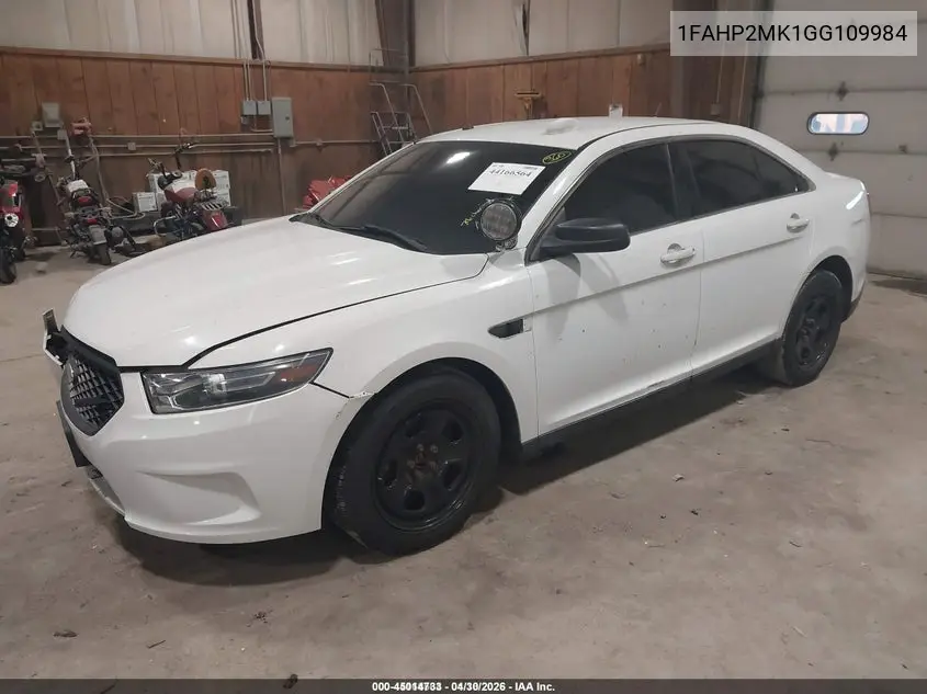 2016 Ford Police Interceptor VIN: 1FAHP2MK1GG109984 Lot: 45014733