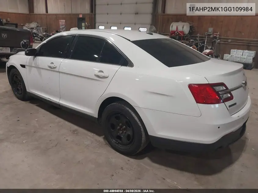 2016 Ford Police Interceptor VIN: 1FAHP2MK1GG109984 Lot: 45014733