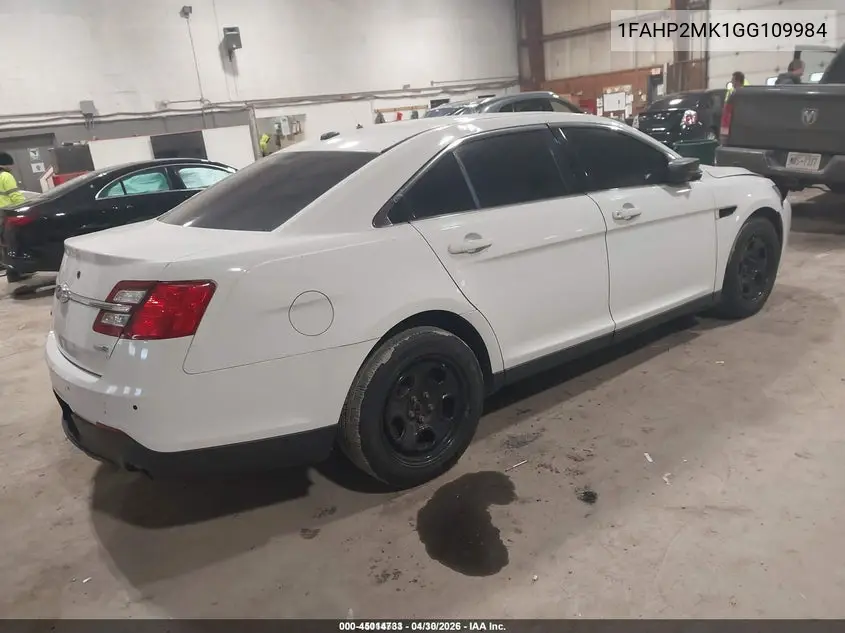 2016 Ford Police Interceptor VIN: 1FAHP2MK1GG109984 Lot: 45014733