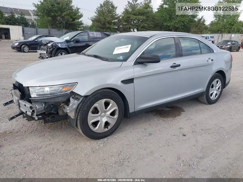 2016 Ford Police Interceptor VIN: 1FAHP2MK8GG122585 Lot: 45167268