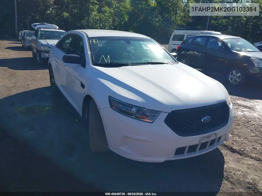 2016 Ford Police Interceptor VIN: 1FAHP2MK2GG103384 Lot: 45449736