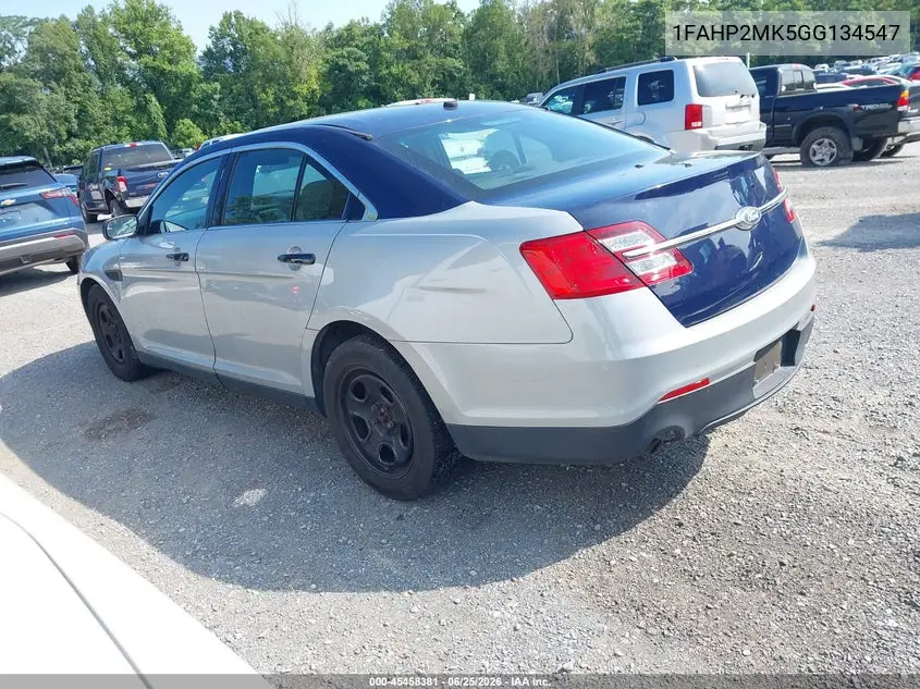 2016 Ford Police Interceptor VIN: 1FAHP2MK5GG134547 Lot: 45458381