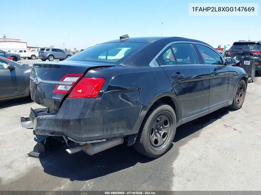 2016 Ford Police Interceptor VIN: 1FAHP2L8XGG147669 Lot: 45650909