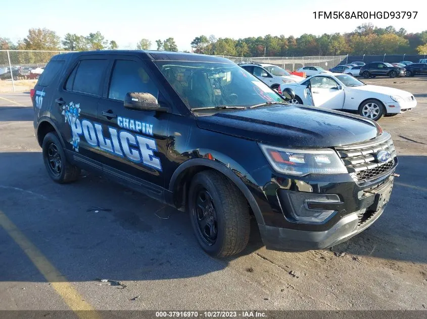 2017 Ford Utility Police Interceptor VIN: 1FM5K8AR0HGD93797 Lot: 37916970