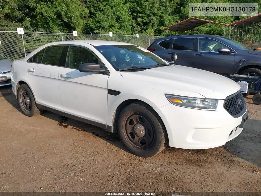 2017 Ford Police Interceptor VIN: 1FAHP2MK0HG130178 Lot: 45637661