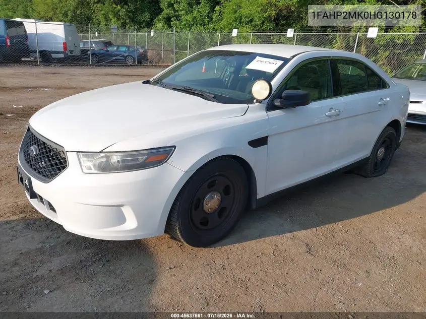2017 Ford Police Interceptor VIN: 1FAHP2MK0HG130178 Lot: 45637661