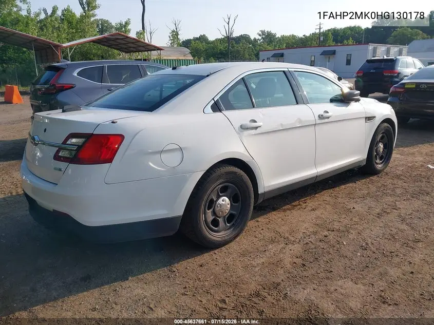 2017 Ford Police Interceptor VIN: 1FAHP2MK0HG130178 Lot: 45637661