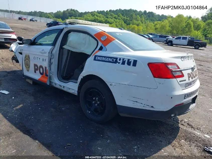2018 Ford Police Interceptor VIN: 1FAHP2MK0JG104864 Lot: 42447222