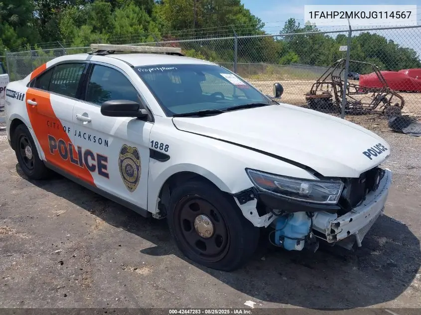 2018 Ford Police Interceptor VIN: 1FAHP2MK0JG114567 Lot: 42447283