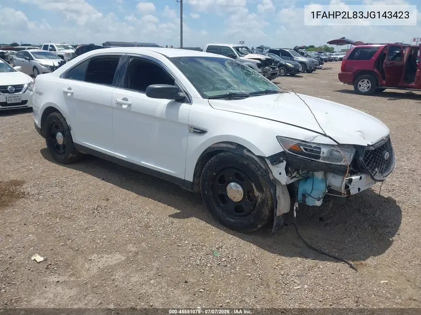 2018 Ford Police Interceptor VIN: 1FAHP2L83JG143423 Lot: 45551075
