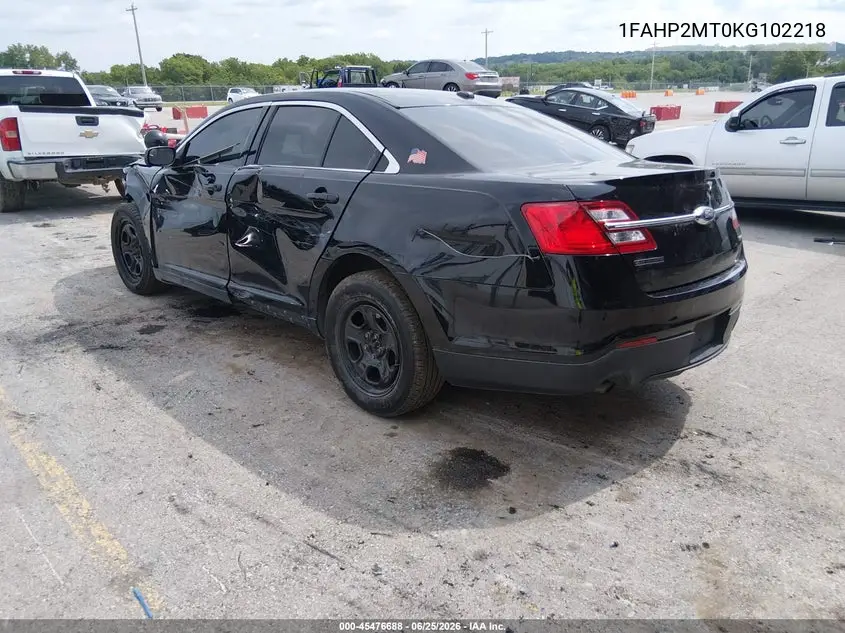 2019 Ford Police Interceptor VIN: 1FAHP2MT0KG102218 Lot: 45476688