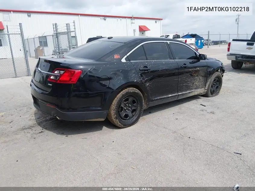 2019 Ford Police Interceptor VIN: 1FAHP2MT0KG102218 Lot: 45476688
