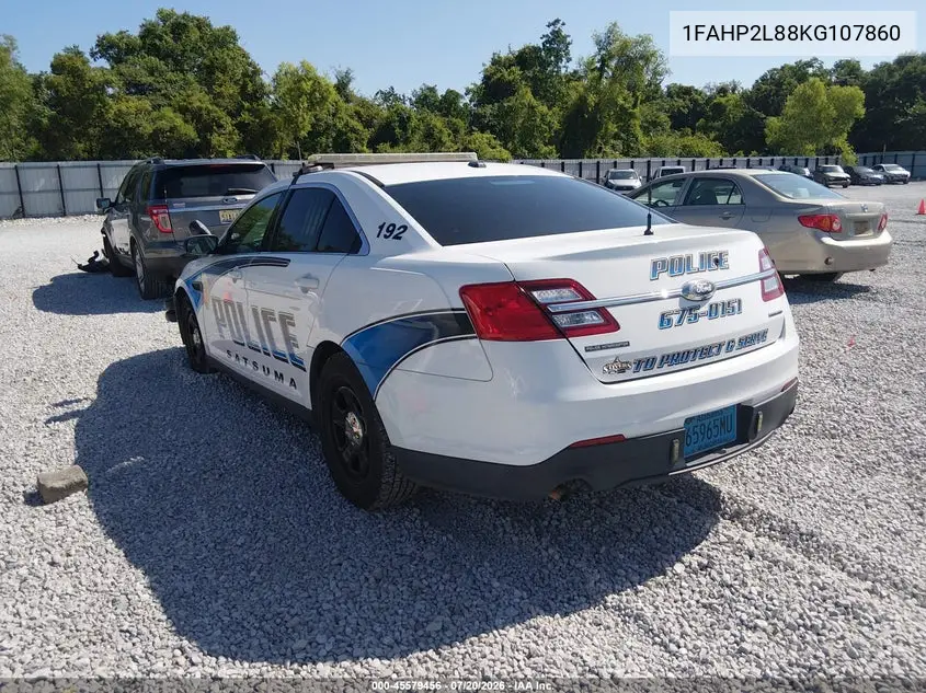 2019 Ford Police Interceptor VIN: 1FAHP2L88KG107860 Lot: 45579456