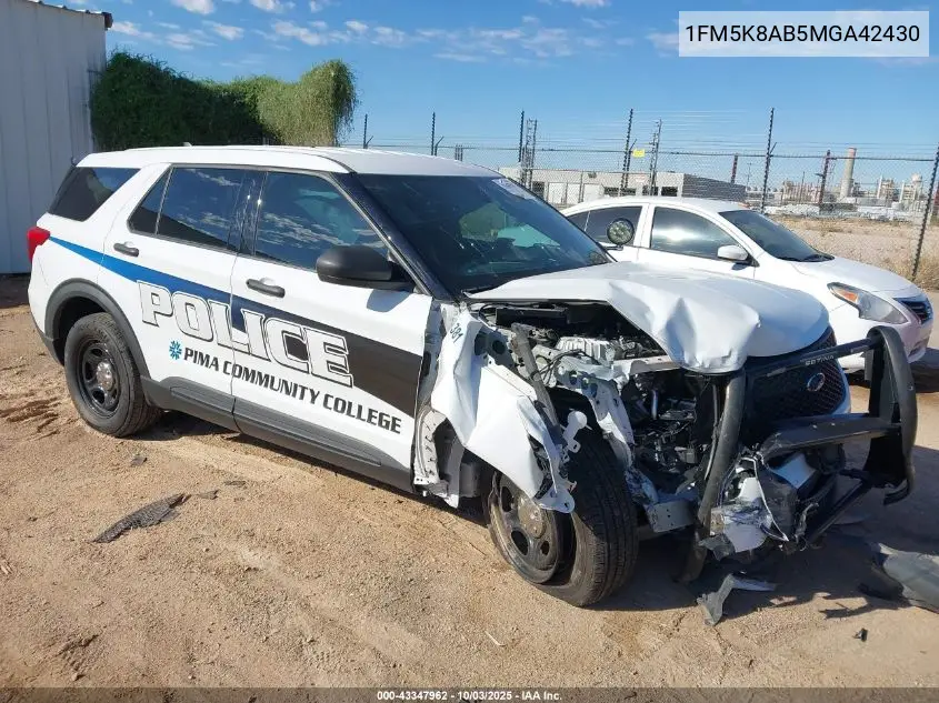 2021 Ford Police Interceptor VIN: 1FM5K8AB5MGA42430 Lot: 43347962