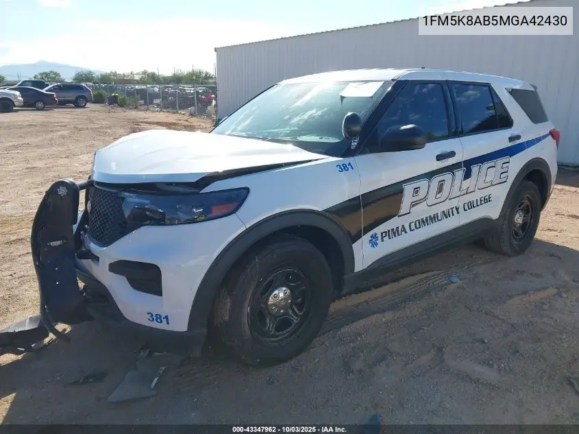 2021 Ford Police Interceptor VIN: 1FM5K8AB5MGA42430 Lot: 43347962