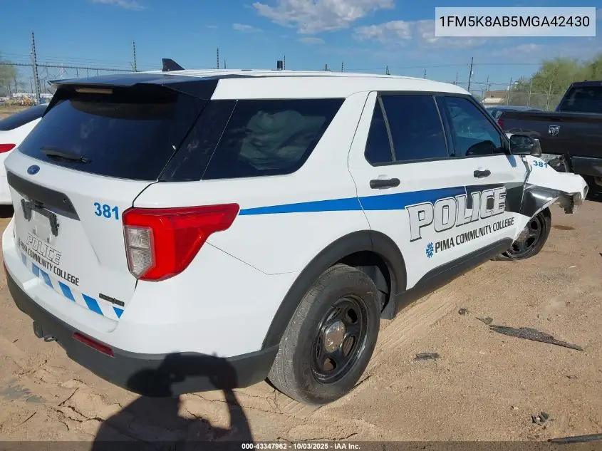 2021 Ford Police Interceptor VIN: 1FM5K8AB5MGA42430 Lot: 43347962