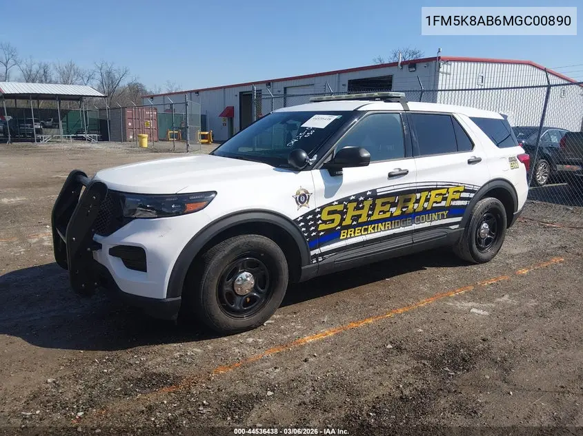 2021 Ford Police Interceptor VIN: 1FM5K8AB6MGC00890 Lot: 44536438
