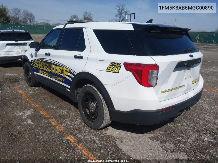 2021 Ford Police Interceptor VIN: 1FM5K8AB6MGC00890 Lot: 44536438