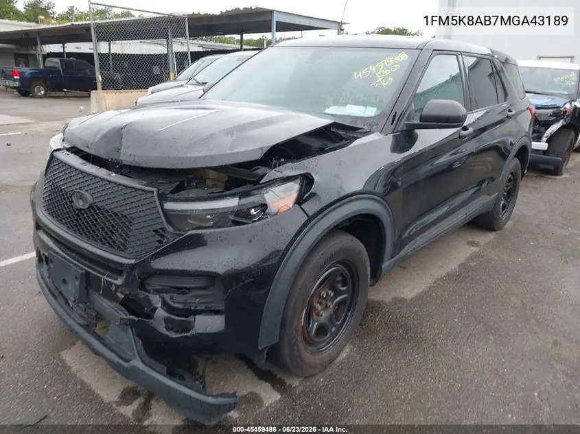 2021 Ford Police Interceptor VIN: 1FM5K8AB7MGA43189 Lot: 45459486