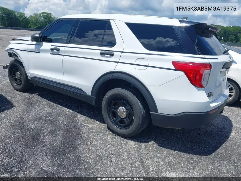 2021 Ford Police Interceptor VIN: 1FM5K8AB5MGA19375 Lot: 45519772