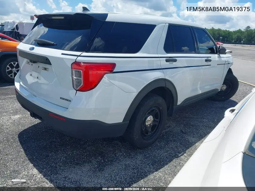 2021 Ford Police Interceptor VIN: 1FM5K8AB5MGA19375 Lot: 45519772
