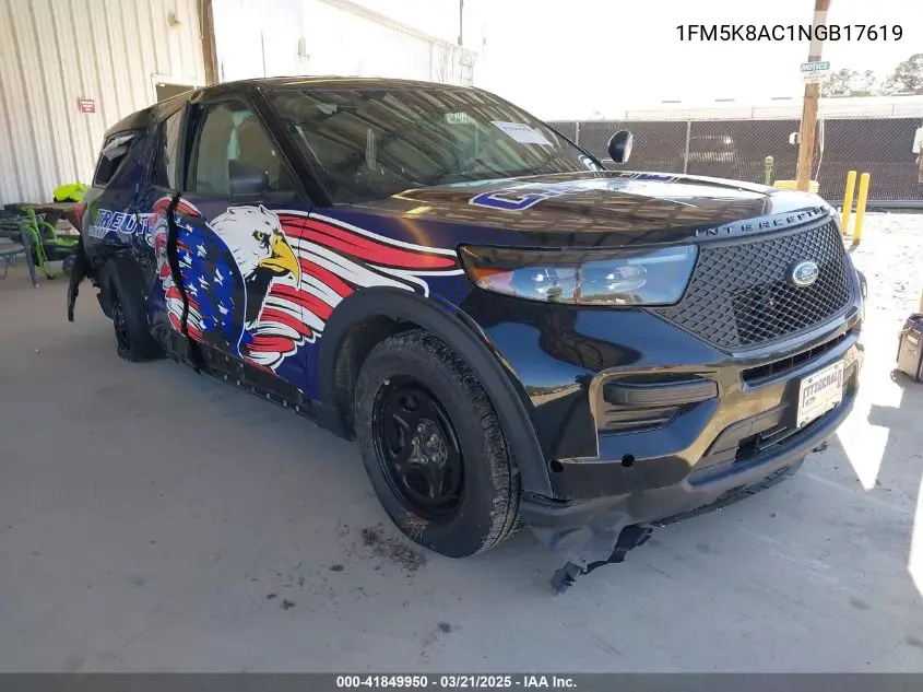 2022 Ford Police Interceptor VIN: 1FM5K8AC1NGB17619 Lot: 41849950
