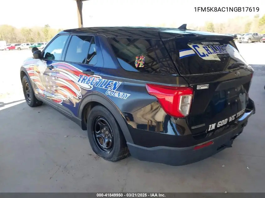 2022 Ford Police Interceptor VIN: 1FM5K8AC1NGB17619 Lot: 41849950