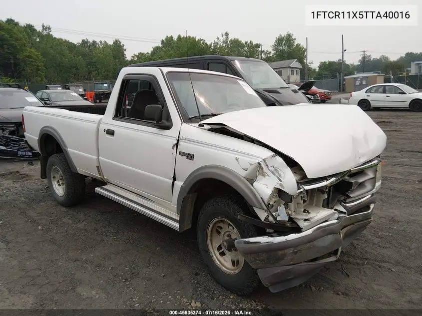 1996 Ford Ranger VIN: 1FTCR11X5TTA40016 Lot: 45635374