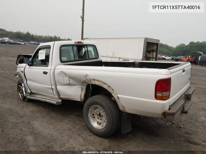 1996 Ford Ranger VIN: 1FTCR11X5TTA40016 Lot: 45635374