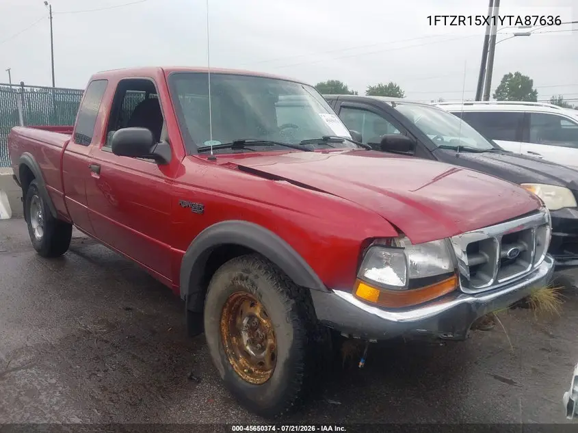 2000 Ford Ranger Xlt VIN: 1FTZR15X1YTA87636 Lot: 45650374