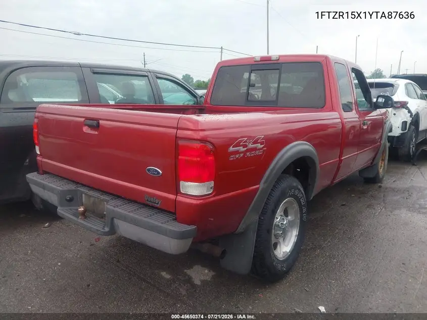 2000 Ford Ranger Xlt VIN: 1FTZR15X1YTA87636 Lot: 45650374
