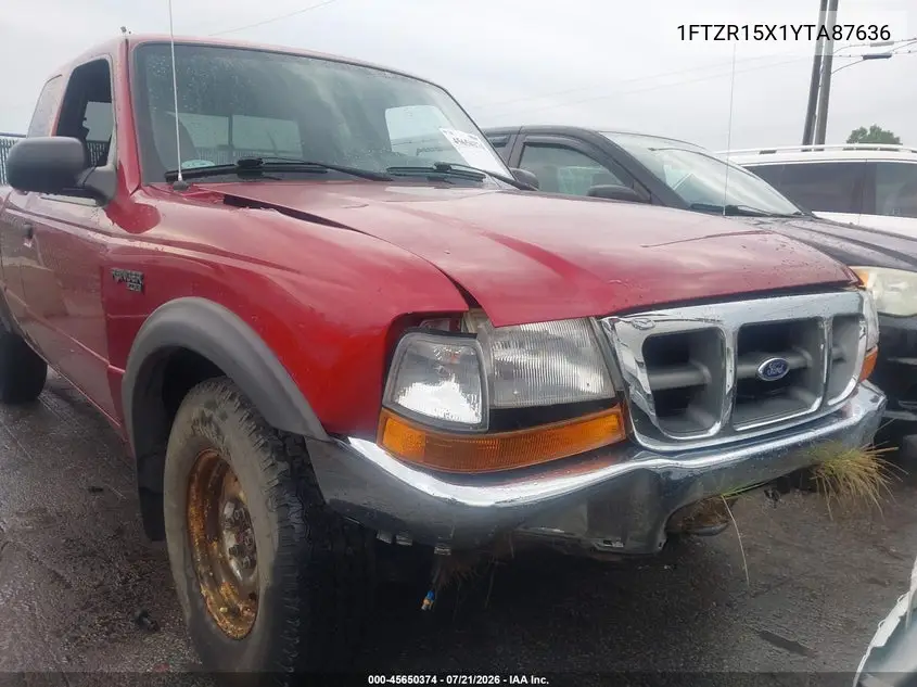 2000 Ford Ranger Xlt VIN: 1FTZR15X1YTA87636 Lot: 45650374