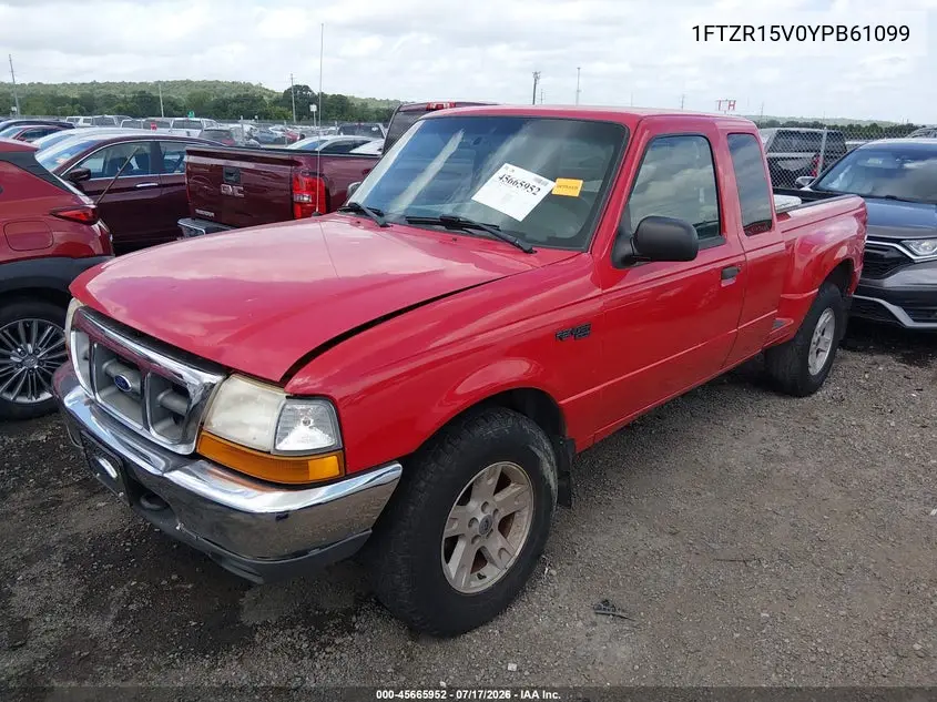 2000 Ford Ranger Xl/Xlt VIN: 1FTZR15V0YPB61099 Lot: 45665952