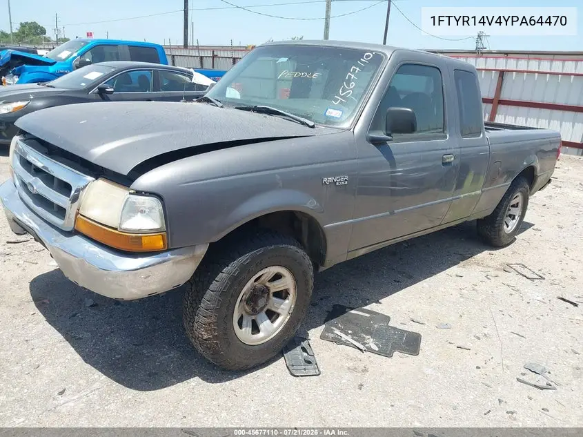 2000 Ford Ranger Xl/Xlt VIN: 1FTYR14V4YPA64470 Lot: 45677110