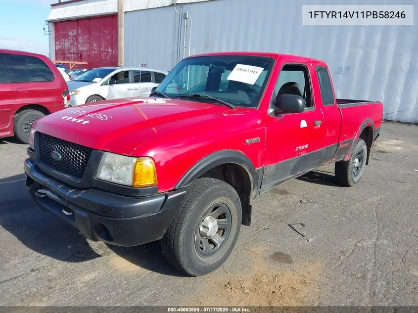 2001 Ford Ranger Edge/Xl/Xlt VIN: 1FTYR14V11PB58246 Lot: 45663505