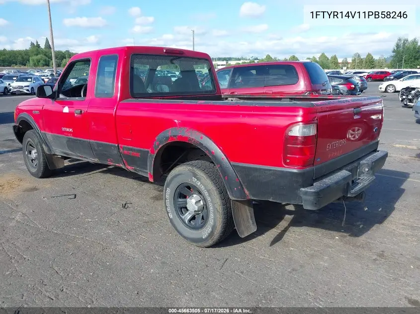 2001 Ford Ranger Edge/Xl/Xlt VIN: 1FTYR14V11PB58246 Lot: 45663505