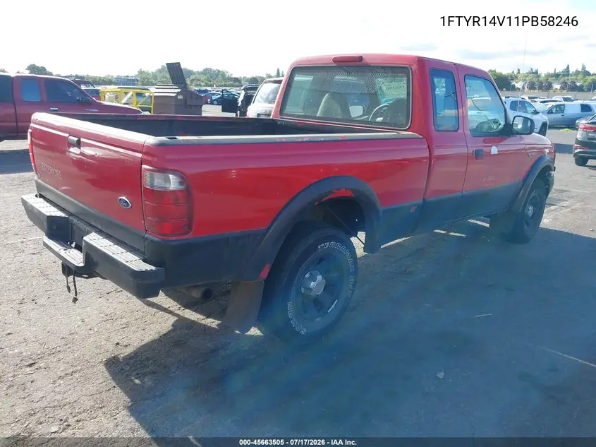 2001 Ford Ranger Edge/Xl/Xlt VIN: 1FTYR14V11PB58246 Lot: 45663505