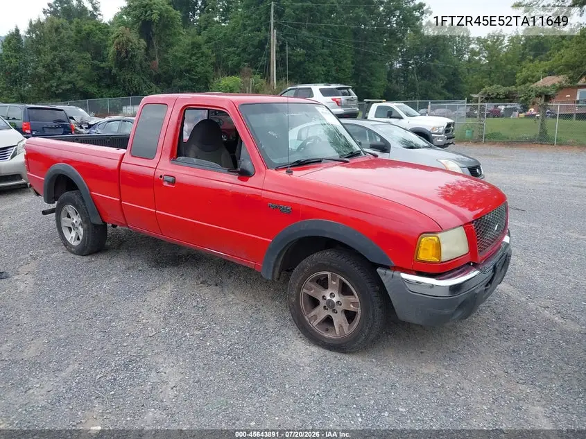 2002 Ford Ranger Edge/Xlt VIN: 1FTZR45E52TA11649 Lot: 45643891