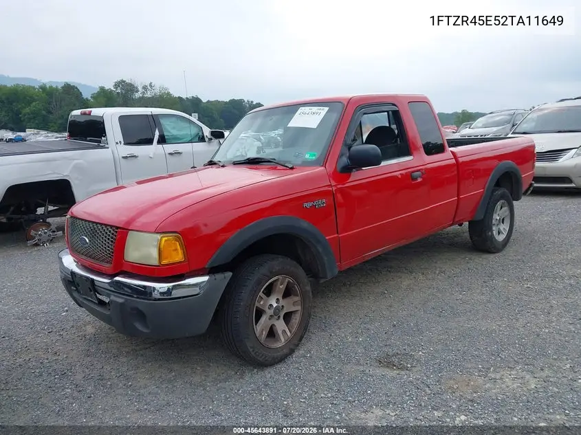 2002 Ford Ranger Edge/Xlt VIN: 1FTZR45E52TA11649 Lot: 45643891