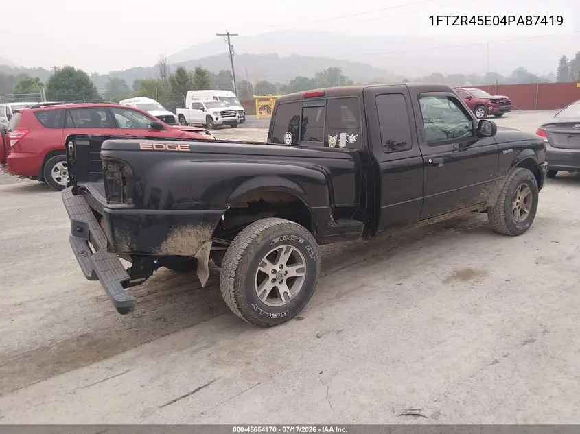 2004 Ford Ranger Edge/Tremor/Xlt VIN: 1FTZR45E04PA87419 Lot: 45654170
