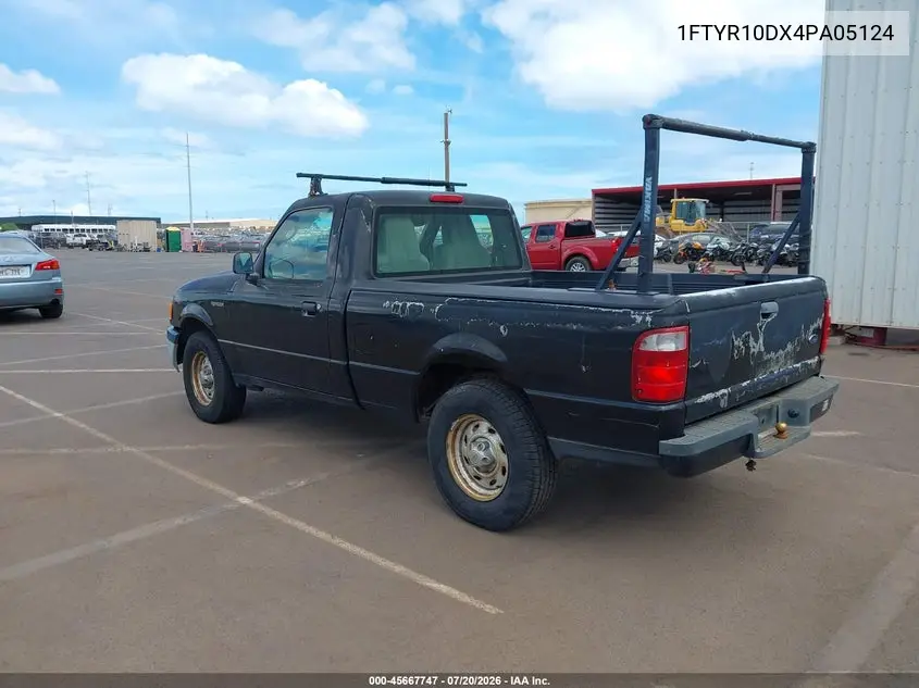 2004 Ford Ranger Xl/Xlt VIN: 1FTYR10DX4PA05124 Lot: 45667747