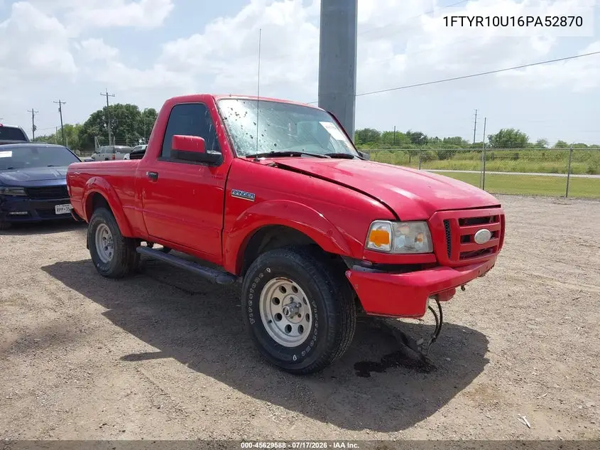 2006 Ford Ranger Sport/Stx/Xl/Xlt VIN: 1FTYR10U16PA52870 Lot: 45629588