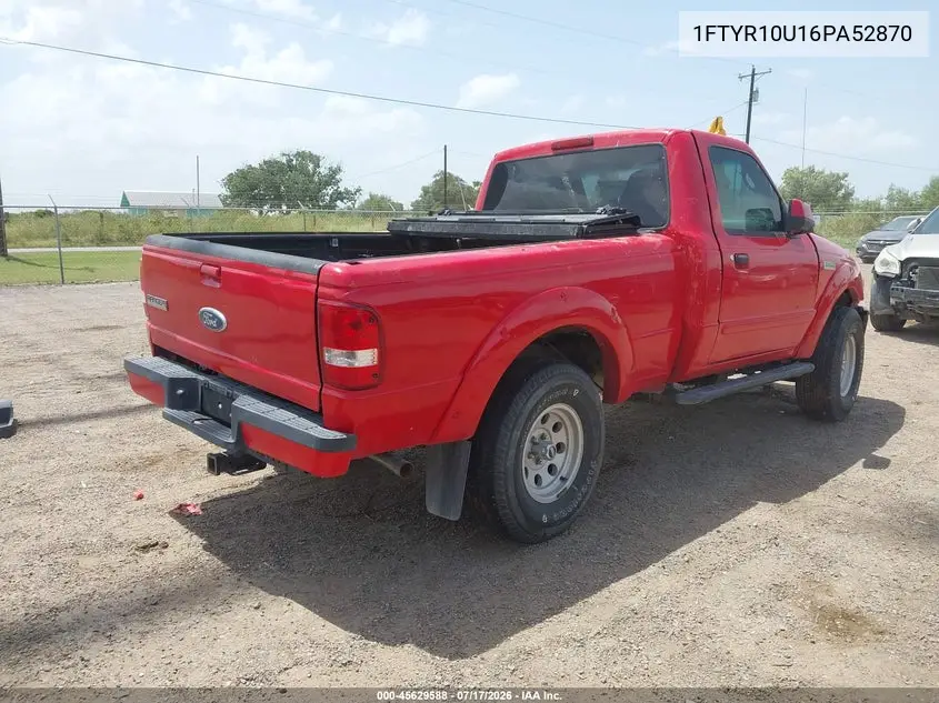 2006 Ford Ranger Sport/Stx/Xl/Xlt VIN: 1FTYR10U16PA52870 Lot: 45629588