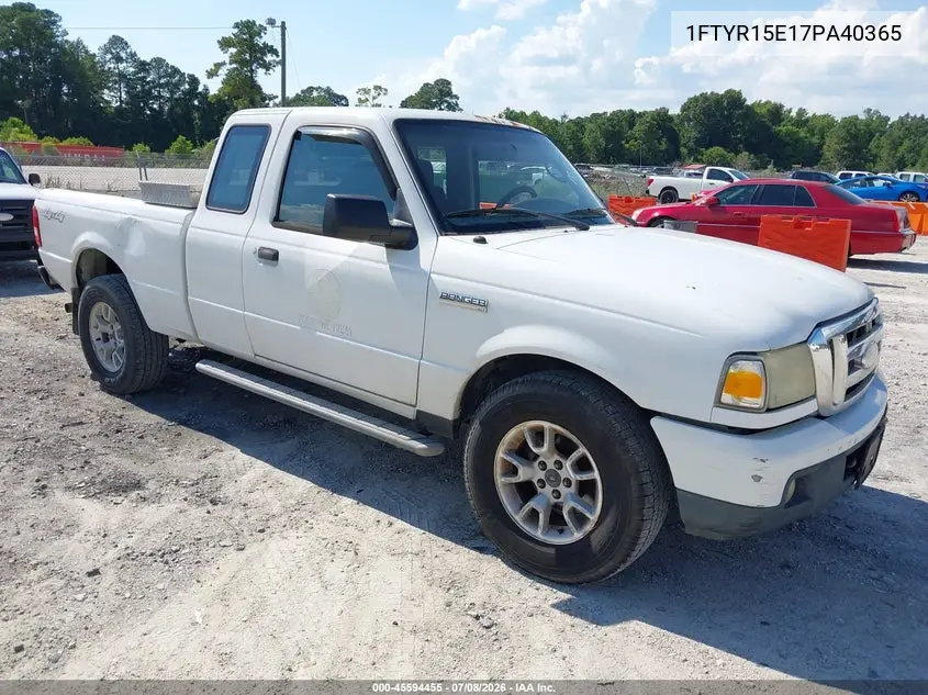 2007 Ford Ranger Fx4 Off-Road/Sport/Xl/Xlt VIN: 1FTYR15E17PA40365 Lot: 45594455