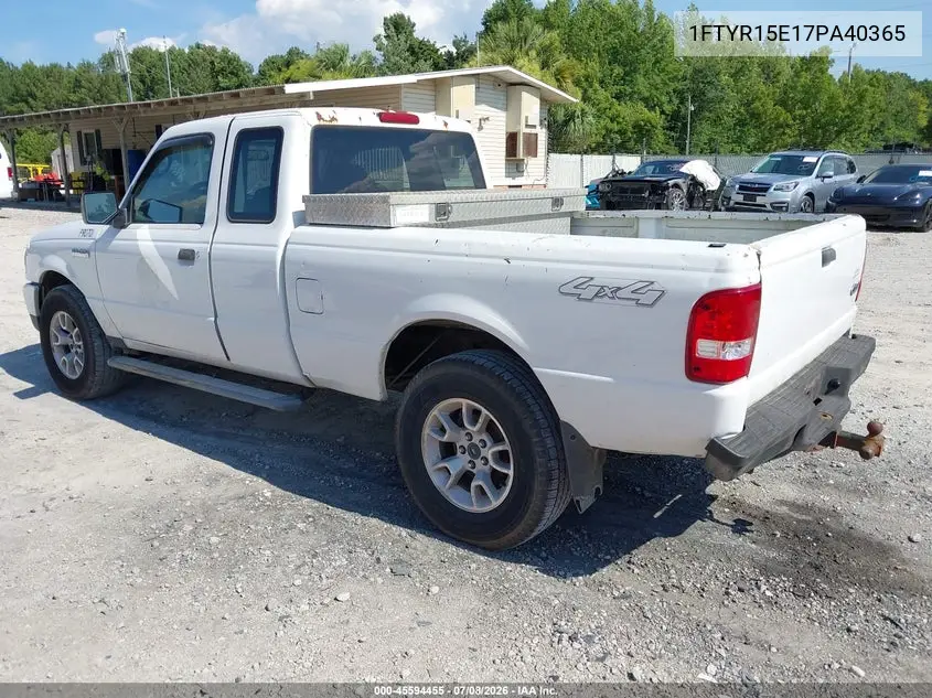 2007 Ford Ranger Fx4 Off-Road/Sport/Xl/Xlt VIN: 1FTYR15E17PA40365 Lot: 45594455